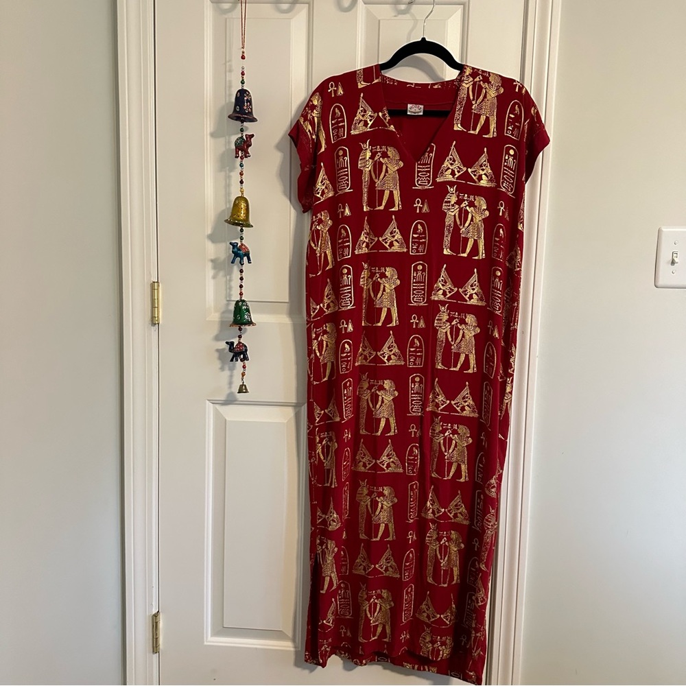 Red and Gold Egyptian Dress